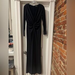 Lauren by Ralph Lauren Navy Twist Front Gown